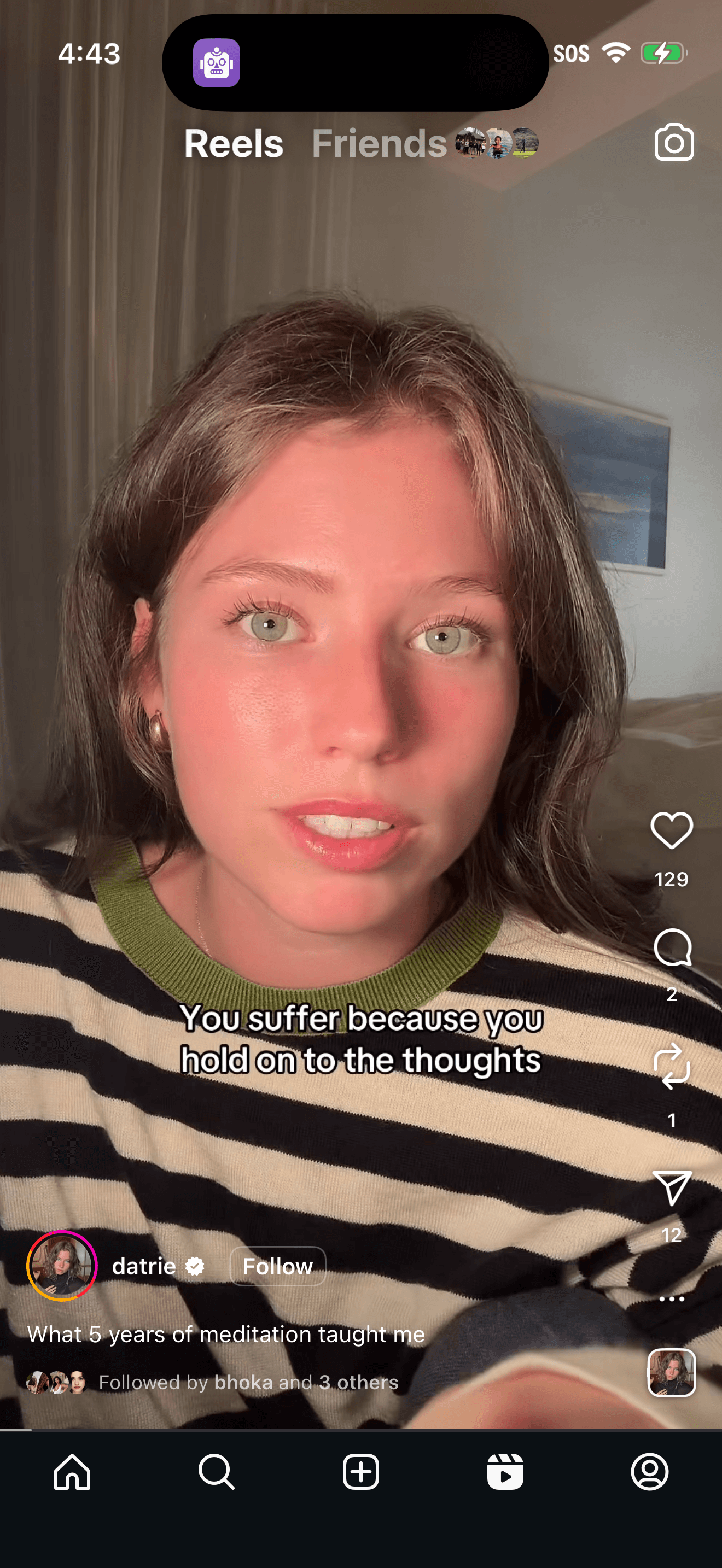 Women’s long-sleeve striped crewneck sweater, cream base with horizontal black stripes and a contrasting olive-green crewneck collar. Soft cotton knit, lightweight and casual, relaxed fit with a classic stripe pattern and minimalistic everyday style. No visible logos or embellishments, standard-length sleeves, with collar and hem in the same knit style. Matches the striped sweater in the reference image where the green collar stands out against the cream and black stripes.